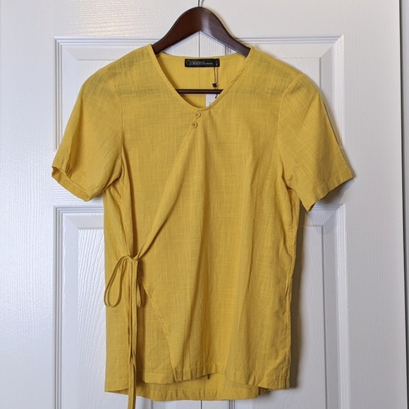 Yellow Wrap Top - Picture 1 of 2